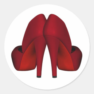 Rode hoge hak schoenstickers ronde sticker