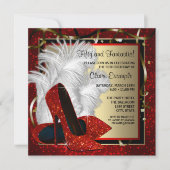 Rode Hoge Hakken Elk Nummer Rood Zwart Goud Verjaa Kaart (Voorkant)