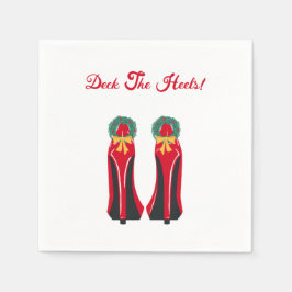 Rode Hoge Hakken met Kerstkransen Servet