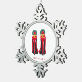Rode Hoge Hakken met Kerstkransen Tin Sneeuwvlok Ornament (Rechts)