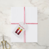Rode Hoge Hakken met Kerstmisklokken Cadeaulabel (Met Touw)