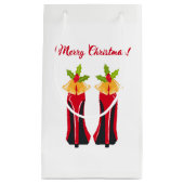 Rode Hoge Hakken met Kerstmisklokken Klein Cadeauzakje (Voorkant)