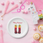 Rode Hoge Hakken met Kerstmisklokken Papieren Bordje (Feest)