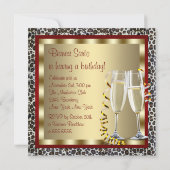 Rode hoge hakken schoenen Rode Luipaard Verjaardag Kaart (Achterkant)