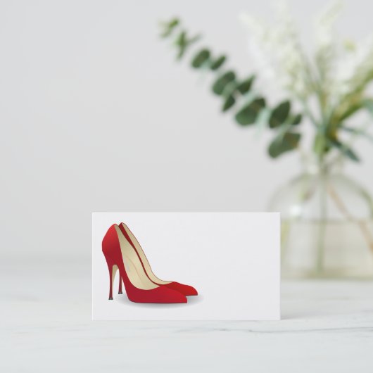 RODE HOGE HAKKEN SCHOENEN VISITEKAARTJES (Staand voorkant)