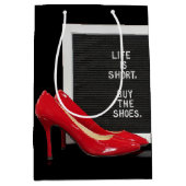 Rode hoge hoogten met teken medium cadeauzakje (Voorkant)