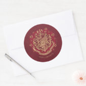 Rode HOGWARTS™ Wapen Kerst Krans Ronde Sticker (Envelop)