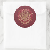 Rode HOGWARTS™ Wapen Kerst Krans Ronde Sticker (Tas)
