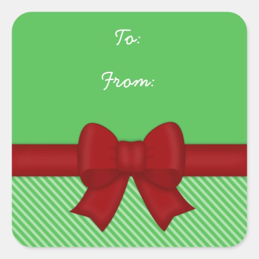 Rode Holiday Bow cadeau labels (Voorkant)