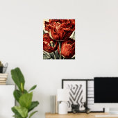 Rode Hollandse tulpen Poster (Thuiskantoor)