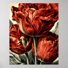Rode Hollandse tulpen Poster