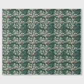 Rode Holly bessen en bladeren op donkergroen Cadeaupapier (Vlak)