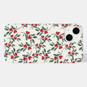 Rode Holly bessen Groene maretak bladeren Case-Mate iPhone Case (Achterkant (horizontaal))