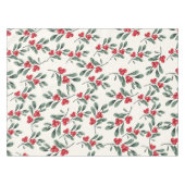 Rode Holly bessen Groene maretak bladeren Tafelkleed (Voorkant (Horizontaal))