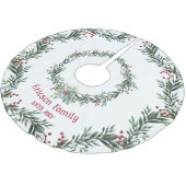Rode Holly met Groene Krans, Feestelijk, Familiena Kerstboom Rok (Gekanteld)