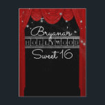 Rode HOLLYWOOD gordijnen & Zilveren Ster Sla de da Aankondigingskaart<br><div class="desc">Rode HOLLYWOOD gordijnen & Zilveren Ster Sla de datum op Postcard. Aanpassen met tekst naar keuze. Aanverwante artikelen beschikbaar.</div>