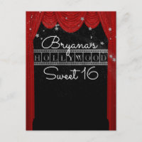 Rode HOLLYWOOD gordijnen & Zilveren Ster Sla de da