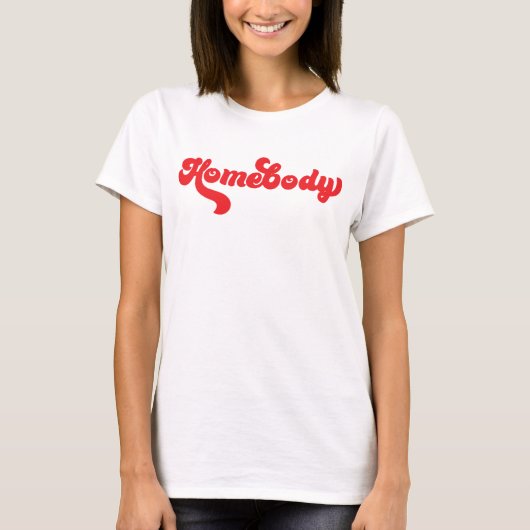 Rode homebody  type t-shirt (Voorkant)