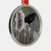 Rode hond (Agelaius phoeniceus) Metalen Ornament (Rechts)