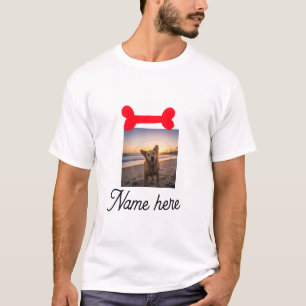 Rode hond bot foto huisdier hond kat naam eenvoudi t-shirt