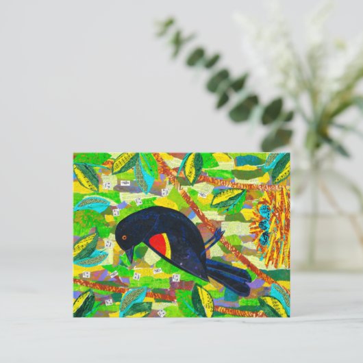 Rode hond briefkaart (Staand voorkant)