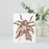 rode hond briefkaart (Staand voorkant)