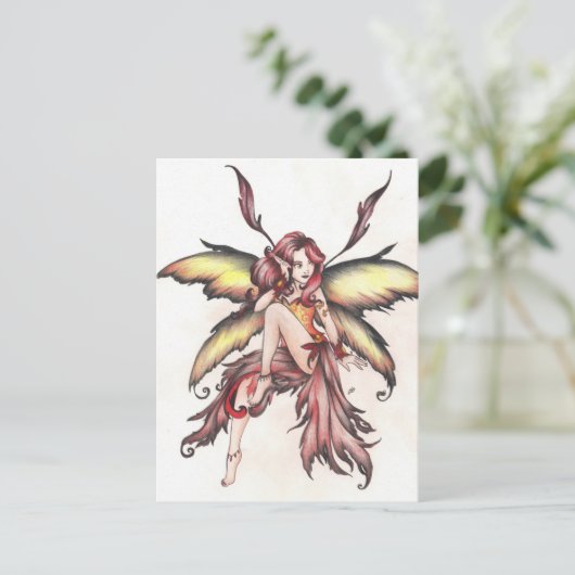 rode hond briefkaart (Staand voorkant)