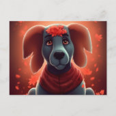 Rode hond briefkaart (Voorkant)