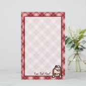 Rode hond briefpapier (Staand voorkant)