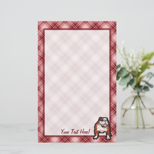 Rode hond briefpapier (Staand voorkant)