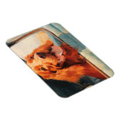 Rode Hond In Klassieke Vrachtwagen Window Art Prin Magneet (Rechterzijde)