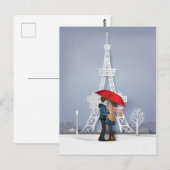 rode hond in parapest briefkaart (Voorkant / Achterkant)