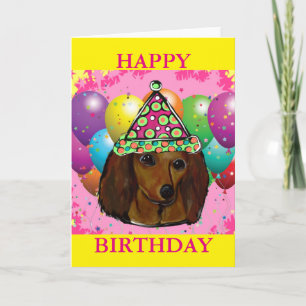 Rode hond met lange adem feestdagen kaart