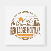 rode hond, Montana Mountain Hiking Souveni Magneet (Voorkant)