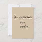  rode hond op een filiaal bedankkaart (Achterkant)