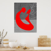 Rode hond poster (Keuken)