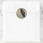 Rode hond ronde sticker (Tas)