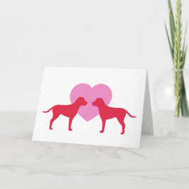 Rode honden en hart kaart