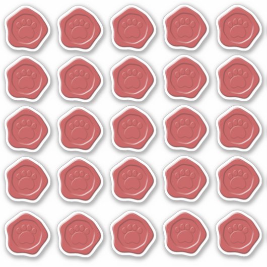 Rode hondenpootwater sticker (Voorkant)