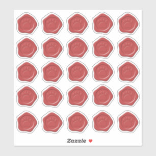 Rode hondenpootwater sticker