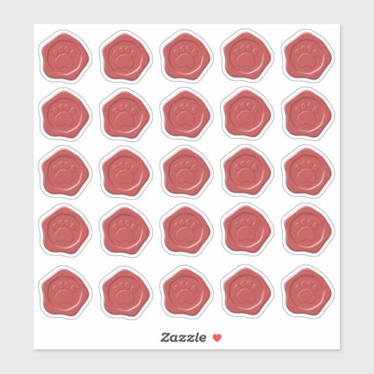 Rode hondenpootwater sticker (Vel)