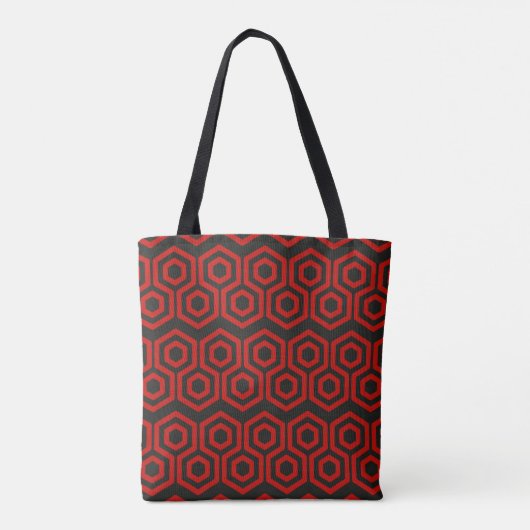 Rode honingraat tote bag (Achterkant)