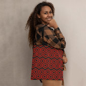 Rode honingraat tote bag