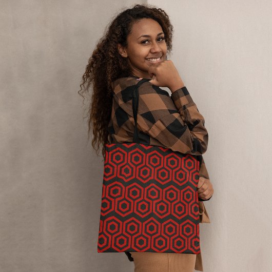 Rode honingraat tote bag