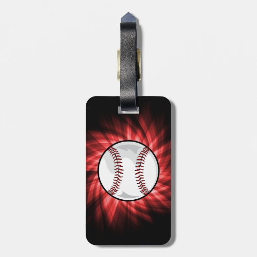 Rode honkbal bagagelabel (Achterkant verticaal)