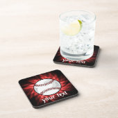 Rode honkbal bier onderzetter (Rechterzijde)