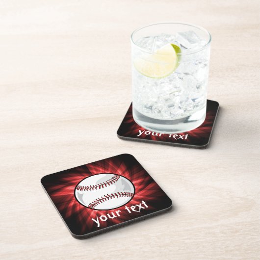 Rode honkbal bier onderzetter (Rechterzijde)