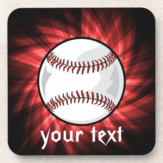 Rode honkbal bier onderzetter (Voorkant)