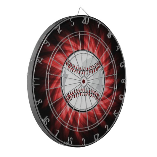 Rode honkbal dartbord (Voorkant Links)