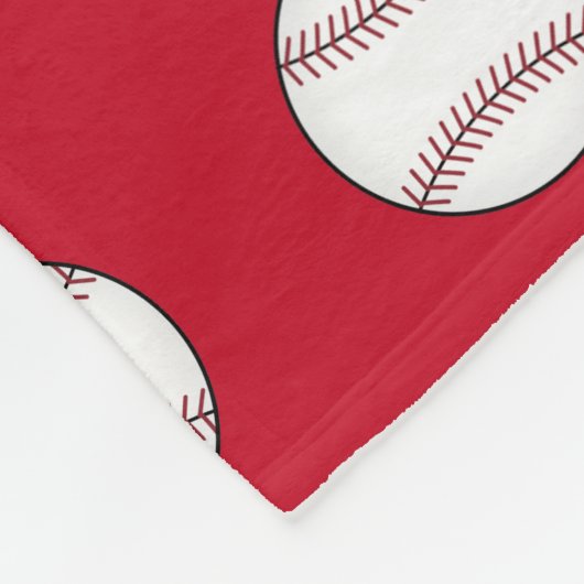 Rode honkbal fleece deken (Hoek)